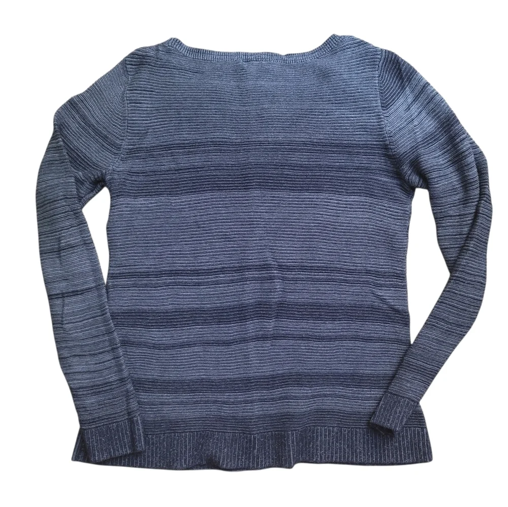 Sz Small Ann Taylor Factory Navy Knit Cotton Blend Sweater